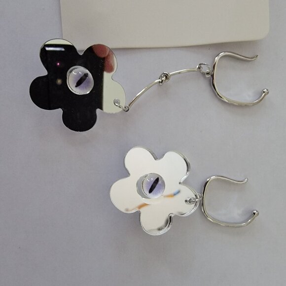 Floral Mirrored MOD Ear Cuff or Earrings - Picture 1 of 2